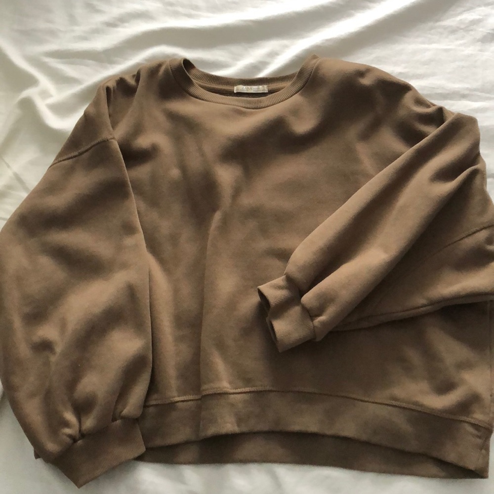Zara cropped ballon sleeves sweatshirt